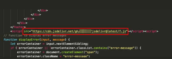 Page source containing an import from cdn.jsdelivr.net